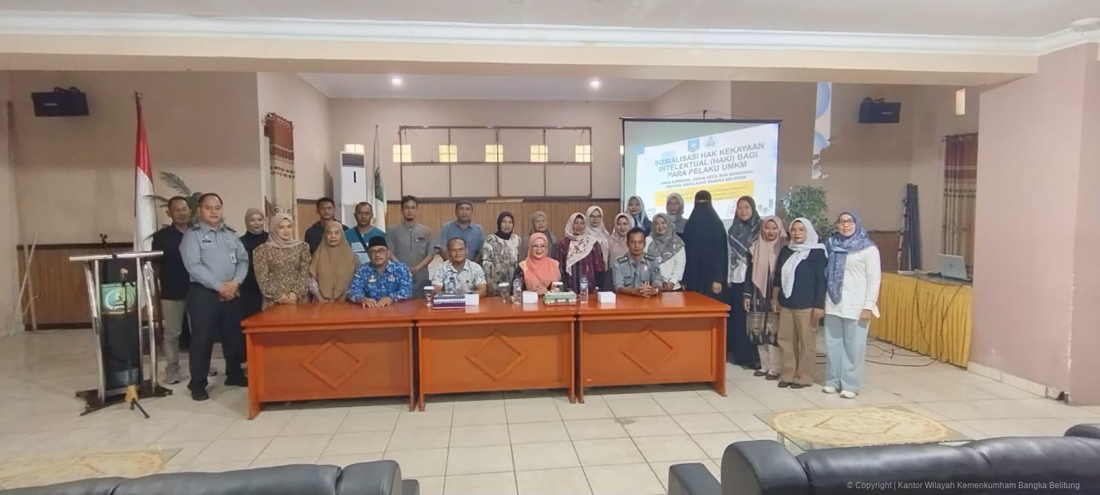Tingkatkan Perlindungan Kekayaan Intelektual, Kanwil Kemenkum Babel Berperan Sebagai Narasumber Dalam Roadshow Sosialisasi HKI Bagi UMKM Se-Provinsi Kepulauan Bangka Belitung
