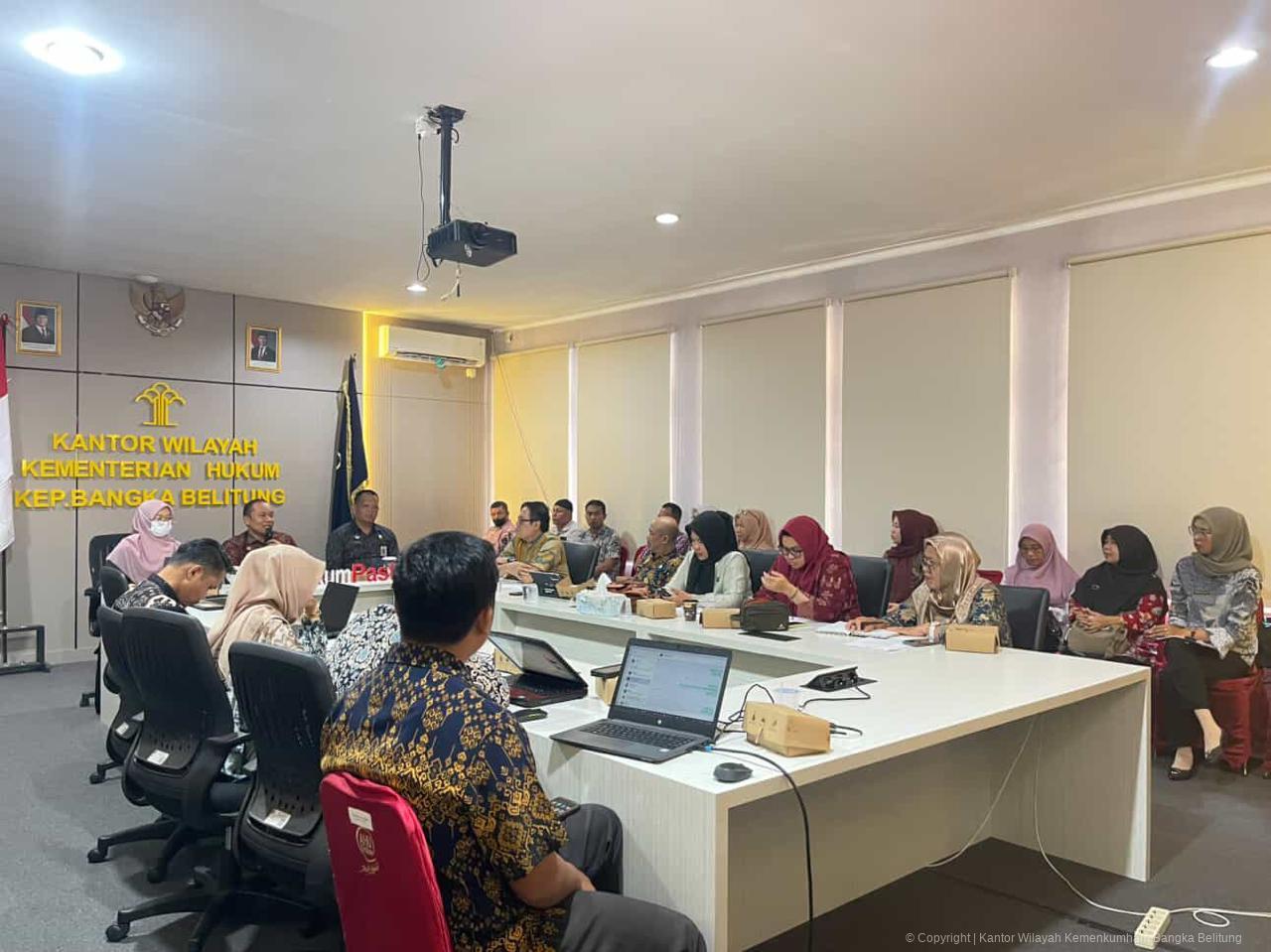 KANWIL KEMENKUM BABEL KEMBALI HARMONISASIKAN EMPAT RANPERBUP KABUPATEN BANGKA