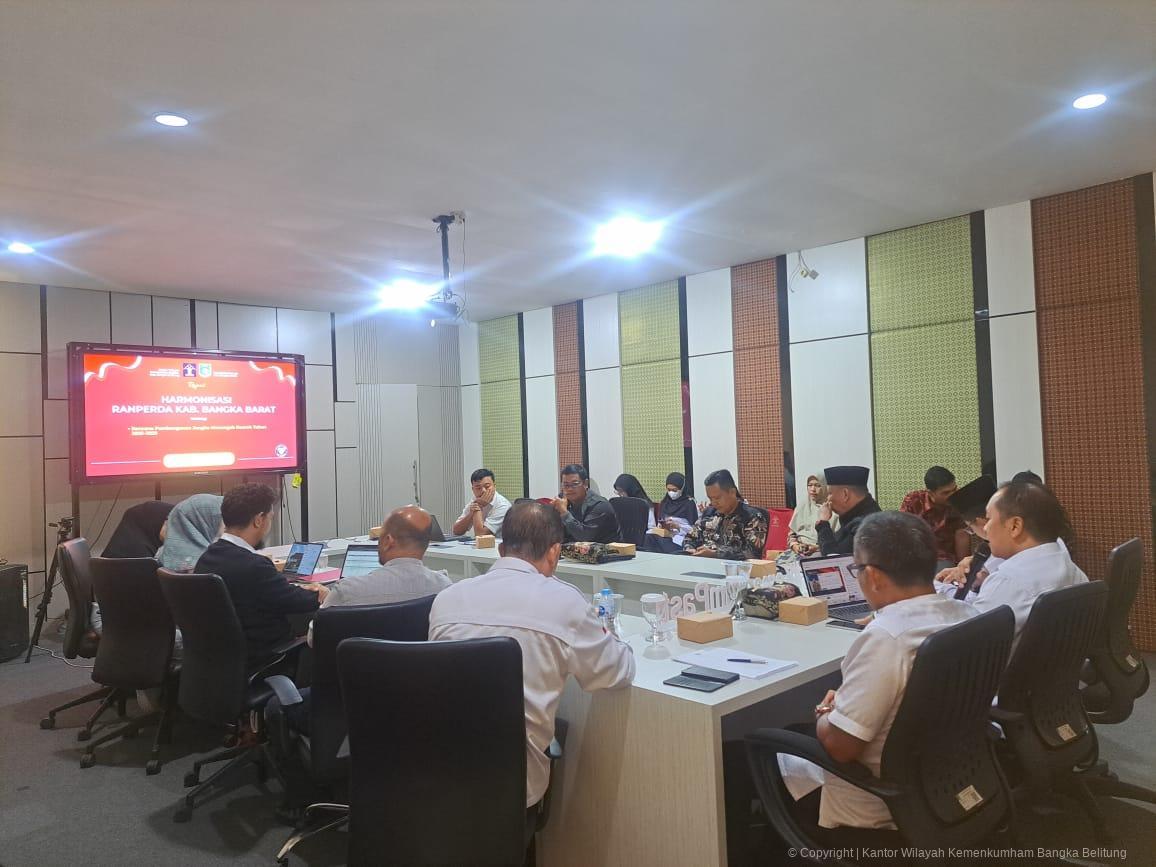 Kanwil Kemenkum Babel Harmonisasikan Ranperda Bangka Barat Tentang Rencana Pembangunan Jangka Menengah Daerah Tahun 2025-2029