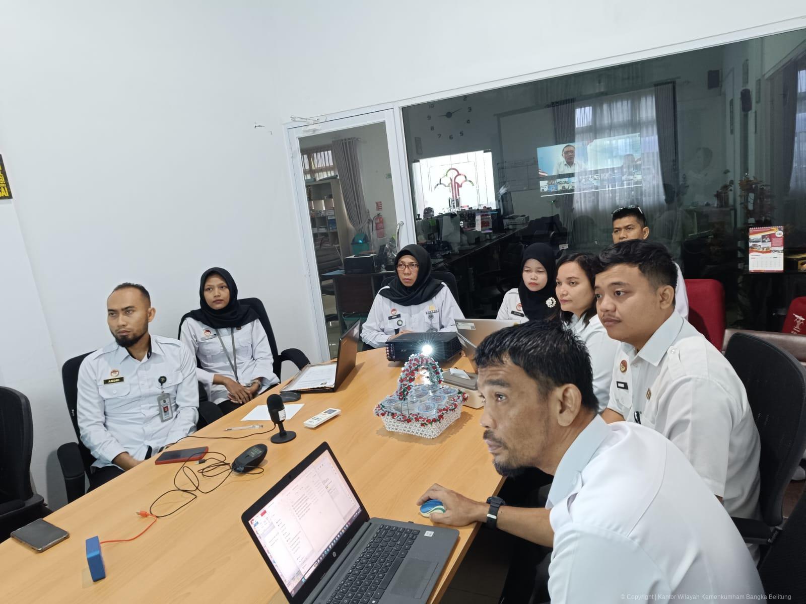 Kanwil Kemenkum Babel Ikuti Kegiatan Pengisian Matrik Rencana Aksi Atas Perjanjian Kinerja Tahun 2026