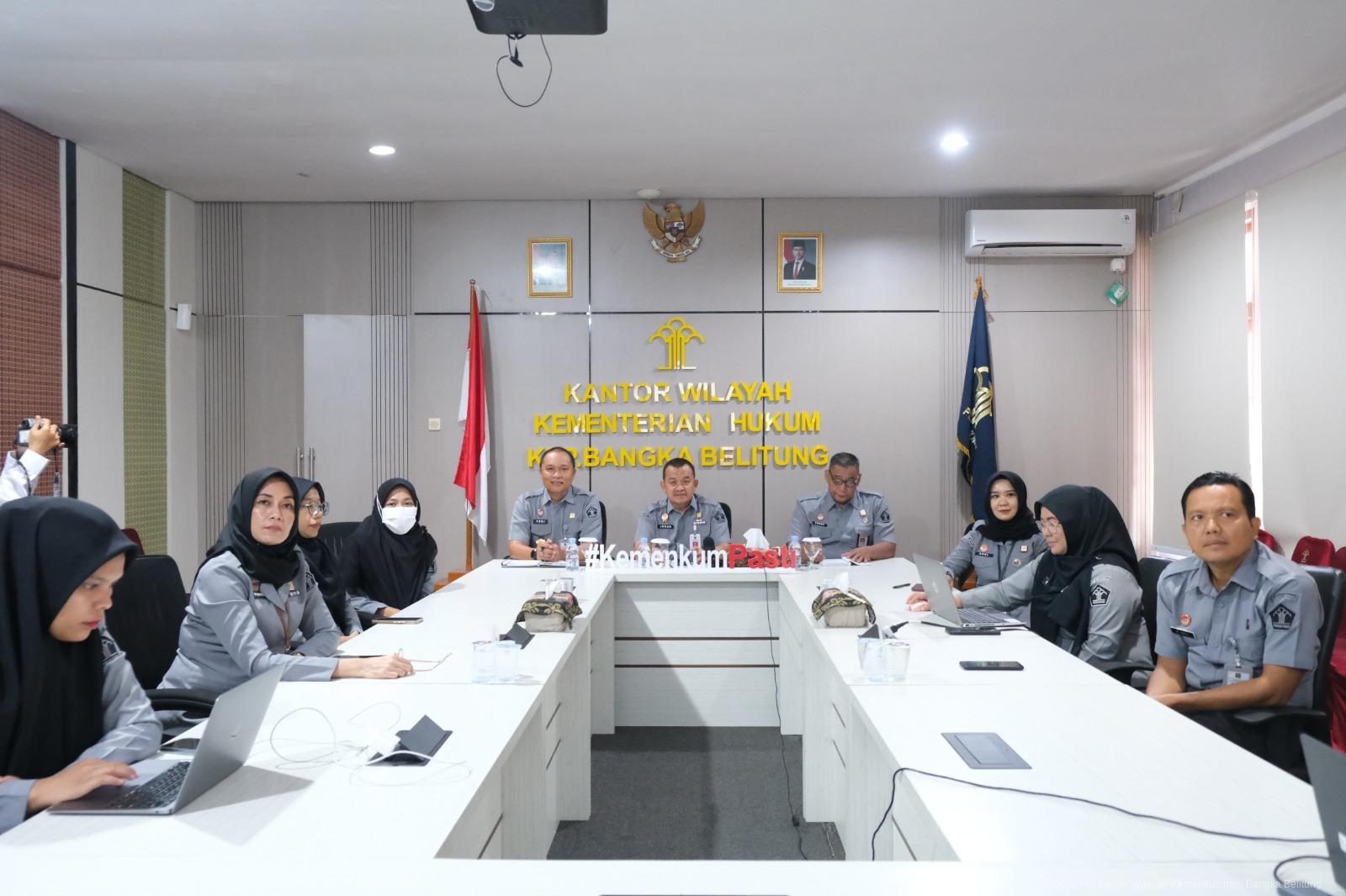 Kanwil Kemenkum Babel Ikuti Konferensi Pers UU KUHP, UU KUHAP, dan UU Penyesuaian Pidana