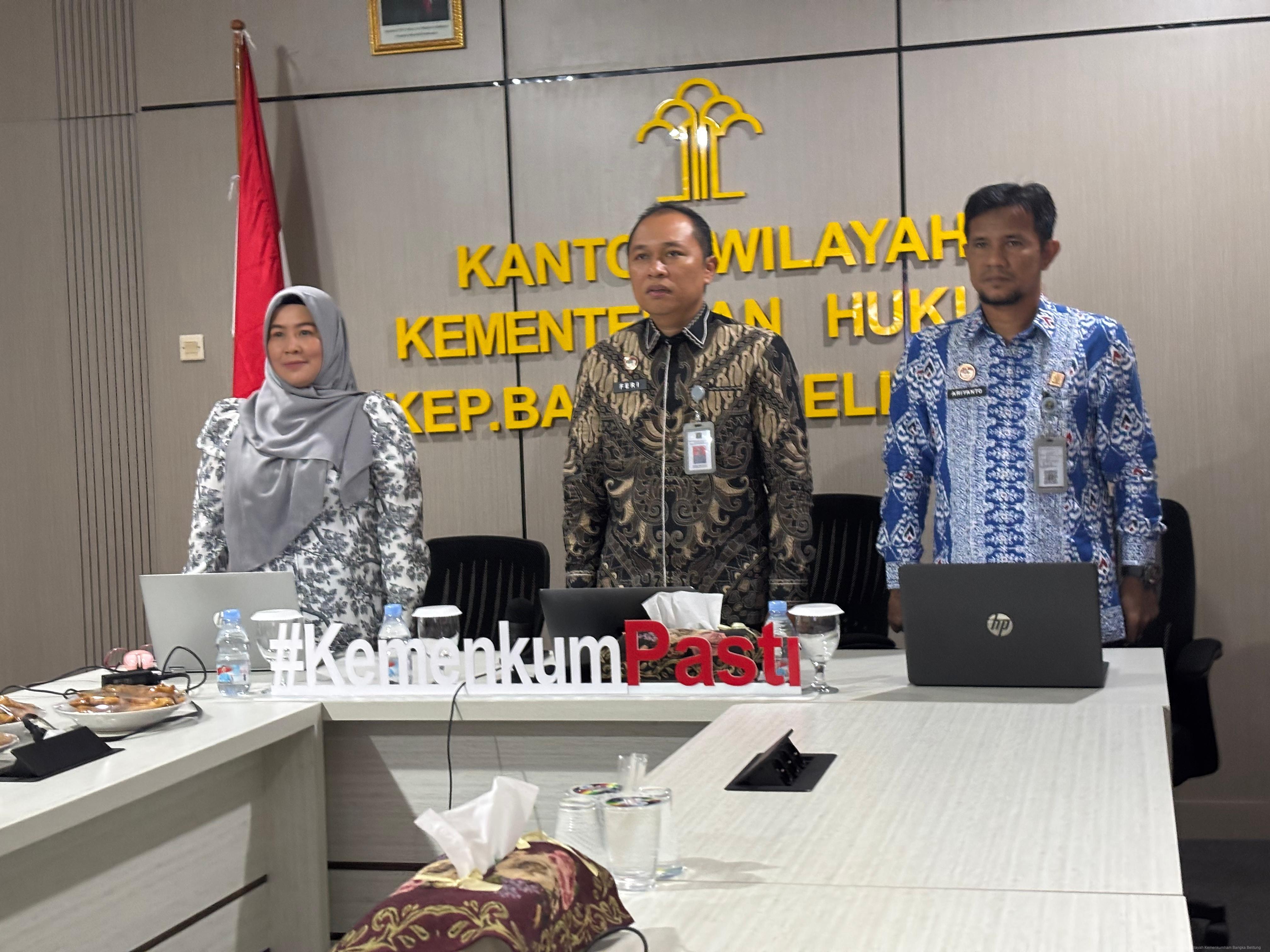 Kanwil Kemenkum Babel Ikuti Sosialisasi Transfer Knowledge Pembinaan Anggota JDIHN di Wilayah