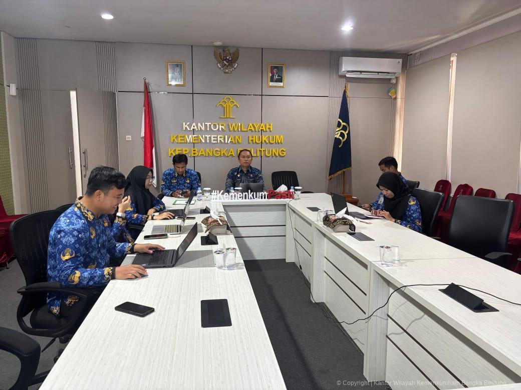 Kanwil Kemenkum Babel Ikuti Rapat Aplikasi Indeks Reformasi Hukum Tahun 2026 Secara Daring