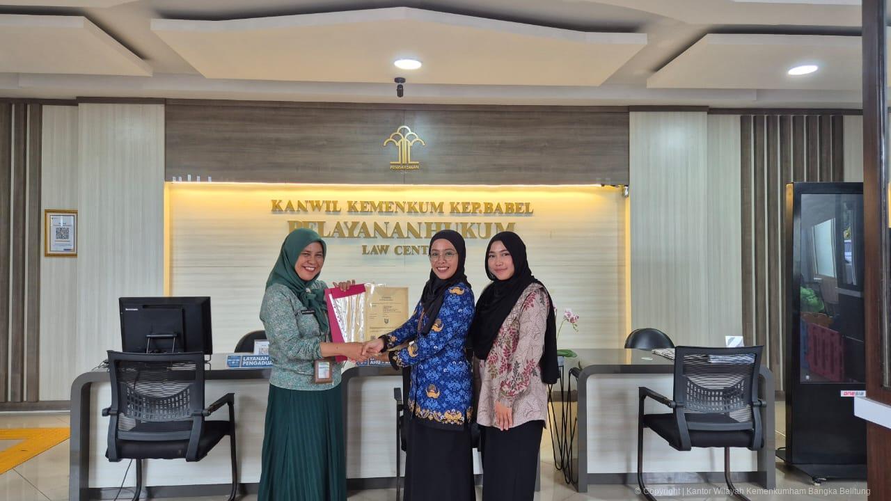 Kanwil Kemenkum Babel Serahkan 4 Sertifikat Merek, Perkuat Sinergi dengan Dinsos dan PMD Provinsi Bangka Belitung 