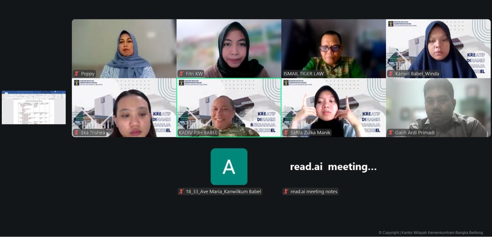 Kanwil Kemenkum Babel Gelar Rapat Internal Persiapan Forum Komunikasi Kebijakan